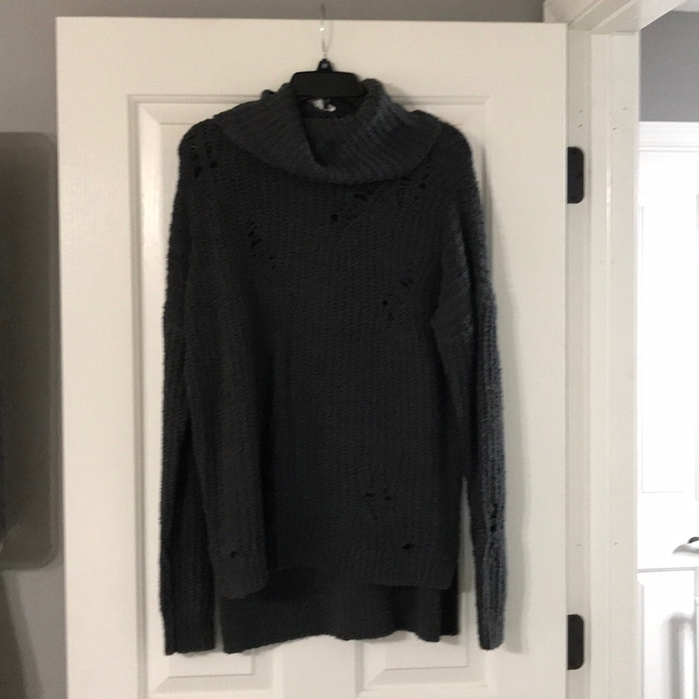 NWT Express oversized grey distressed sweater